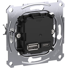 Chargeur USB Schneider Merten Type A et C 45W PD - MTN4366-0120