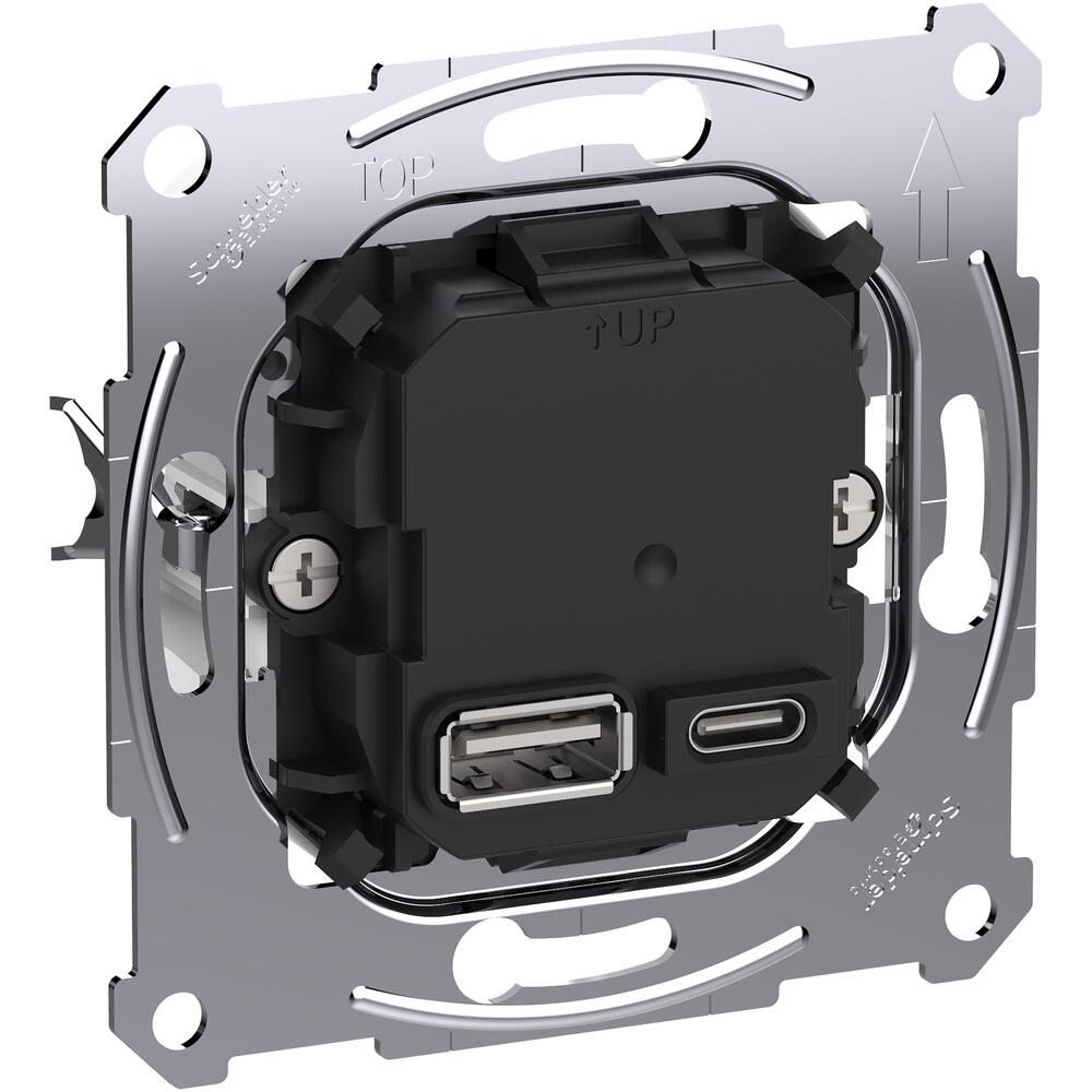Chargeur USB Schneider Merten Type A et C 45W PD - MTN4366-0120