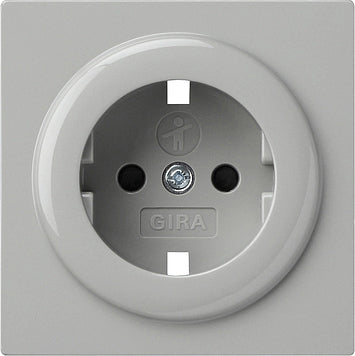 Gira S-Color Couvercle gris pour prise murale avec terre et obturateur - 092142