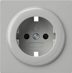 Gira S-Color Couvercle gris pour prise murale avec terre et obturateur - 092142