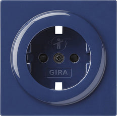 S-Color Blue Wall Socket Cover With Shutter And Grounding - 092146