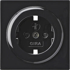 Gira S-Color Black Cover For Wall Socket With Earth And Shutter - 092147
