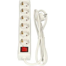 Selly 6x 230V interrupteur prise avec 1.5m de câble blanc - 381.244S