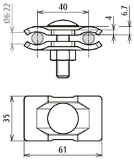 Connecteur parallèle Dehn St nu pour Rd 6-22mm PV 6.22 Frm10x40 Stblank - 306121