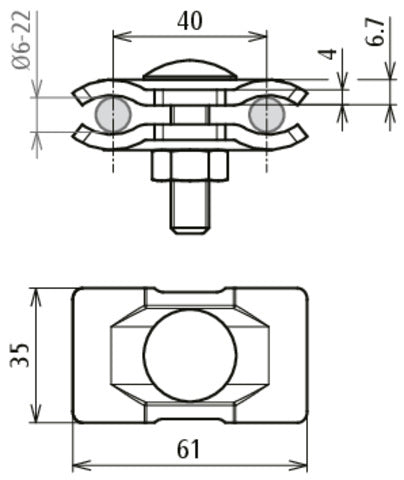 Connecteur parallèle Dehn St/Tzn pour Rd 6-22mm Accessoires de montage - 306122