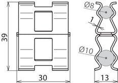 Dehnclip Reinforcement Clamp For Rd 8mm And Rd 10mm - 308131 [2 pieces]