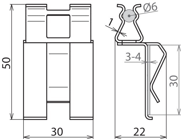 Dehn DC BK 6 FL30 Pince de renforcement pour Rd 6mm Fl 30m - 308140 [2 pièces]