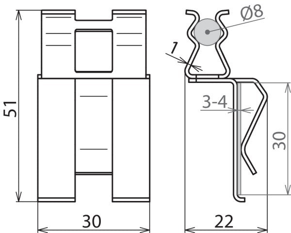 Dehnclip Clamp de renforcement pour 8mm 10mm acier nu - 308141 [2 pièces]