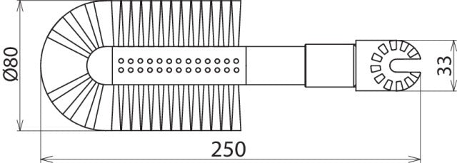 Brosse tubulaire Dehn D80mm L250mm avec kit de nettoyage à sec MS-3 - 785159