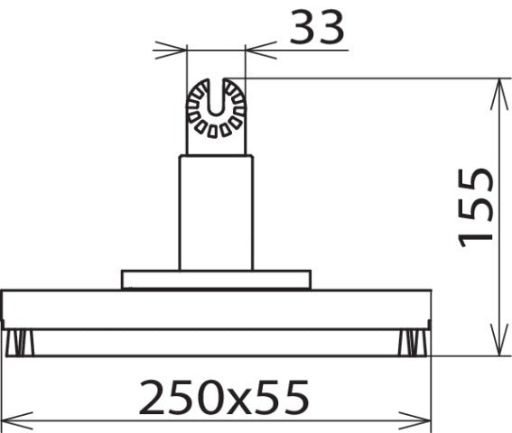 Brosse rectangulaire Dehn 250x55mm avec accouplement à engrenage pour le nettoyage à sec - 785169