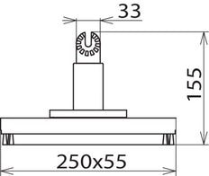 Brosse rectangulaire Dehn 250x55mm avec accouplement à engrenage pour le nettoyage à sec - 785169