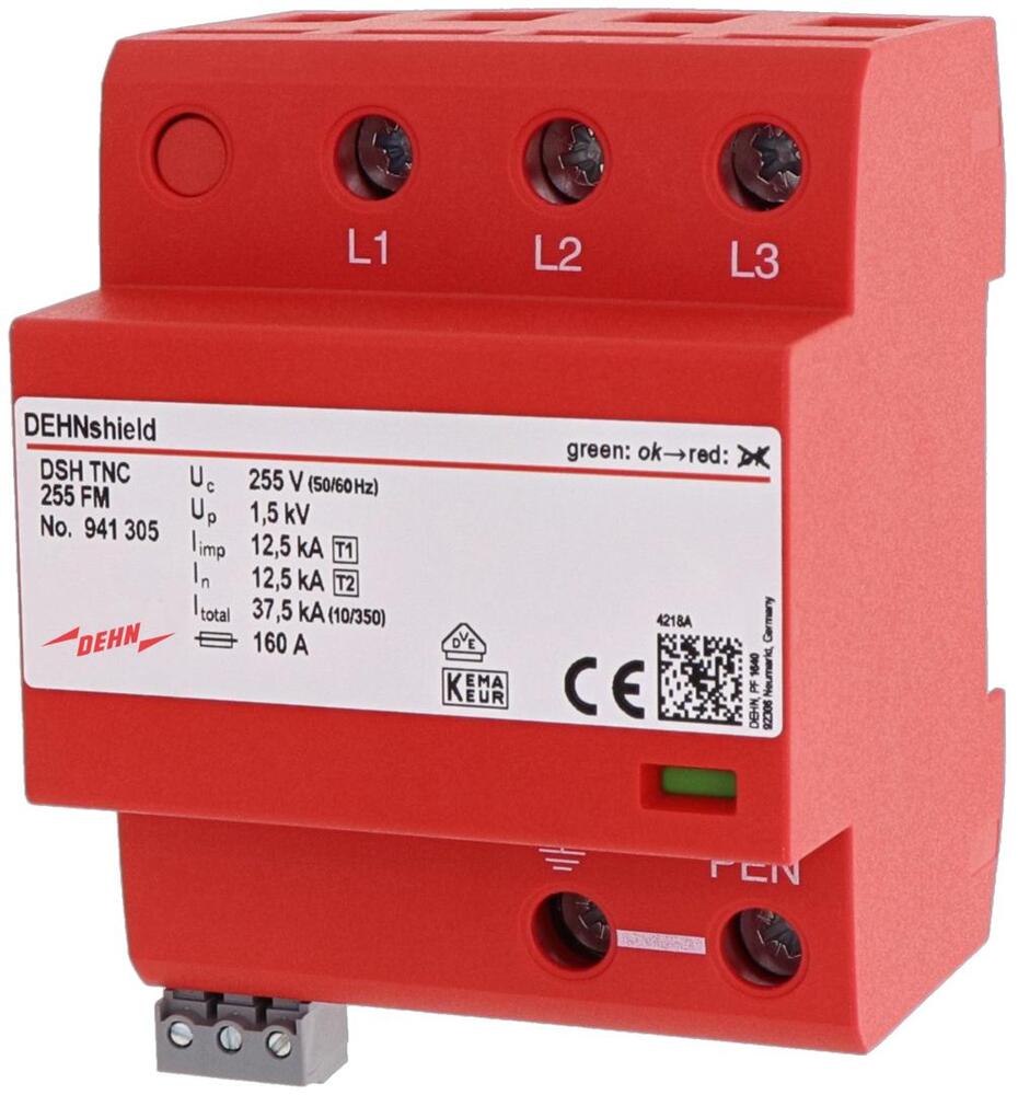 DEHN DSH TNC 255 FM Combined Arrester Type 1+2 For Three-Phase TN-C - 941305