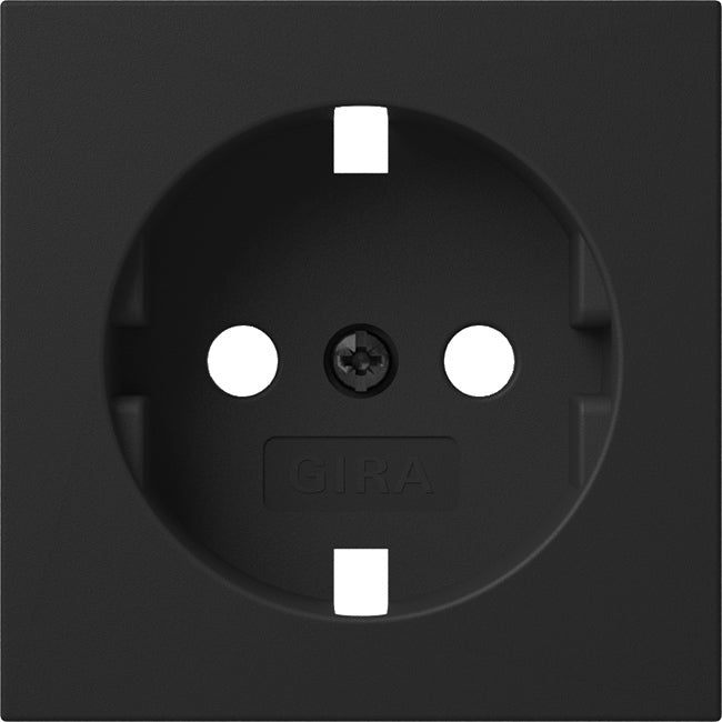 Gira System 55 Couvercle de prise Schuko noir sans sortie - 4920005