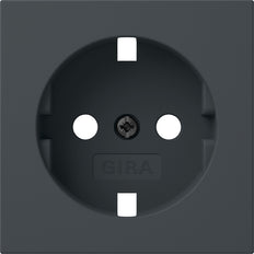 Gira System 55 Anthracite Plaque de recouvrement de prise Schuko - 492028 [2 pièces]