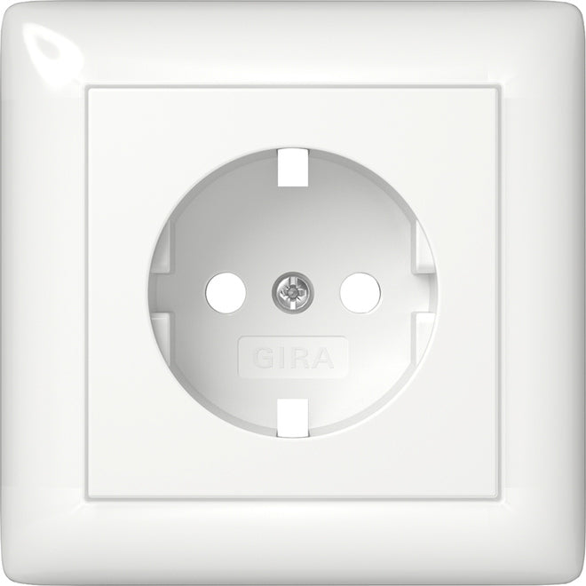 Gira System 55 Unité de recouvrement Schuko blanc pur - 492903 [2 pièces]