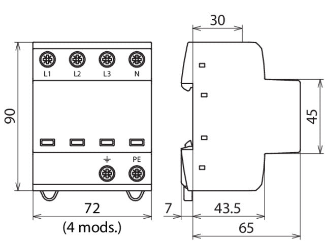 DEHN Shield TNS 255 Combined Arrester For Three-Phase TN-S - 941400