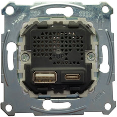 Schneider Electric Merten Double USB Charger Insert 2.4A Type A+C - MTN4366-0110