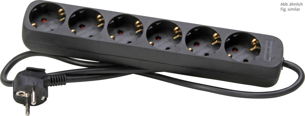 Kopp 6-Outlet Power Strip With Ground Plug Black 1 Piece - 120615007 [10 Pieces]