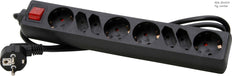 KOPP 4+4-V Plug A with 1.4m Black Euro SH Switch Cord - 129505006 [10 Pieces]