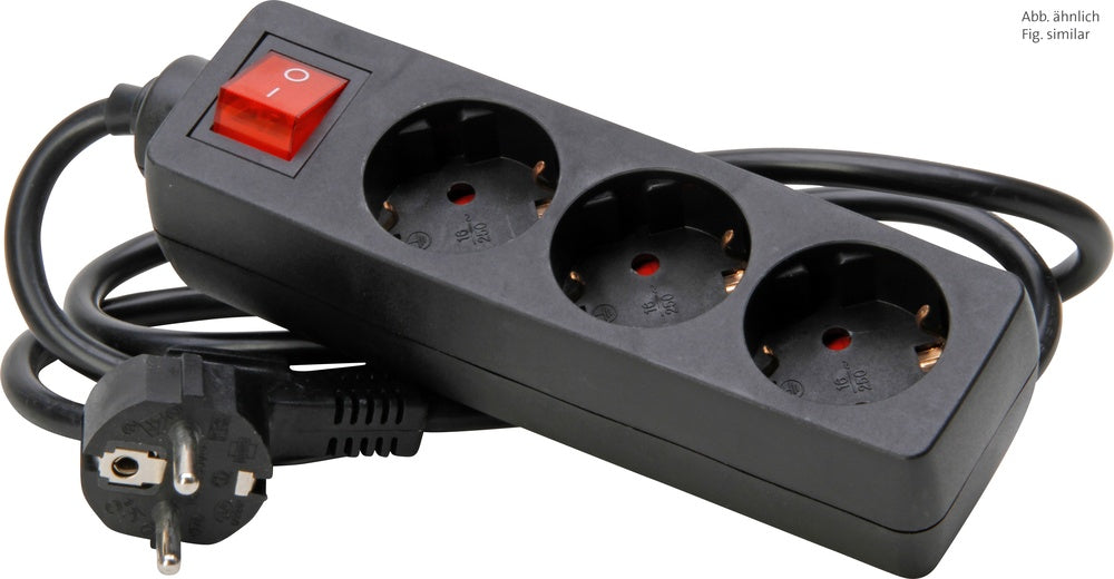 Kopp 3-Way Black Switch Socket with Grounding - 129715009 [10 Pieces]