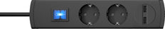 Kopp Universal Plus Interrupteur 2 voies avec 2 ports USB Anthracite - 233505000