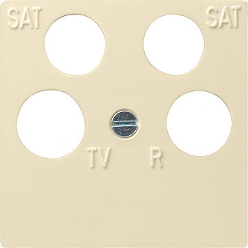 Gira Quad Switch Plate With Accessories Cream White - 025901