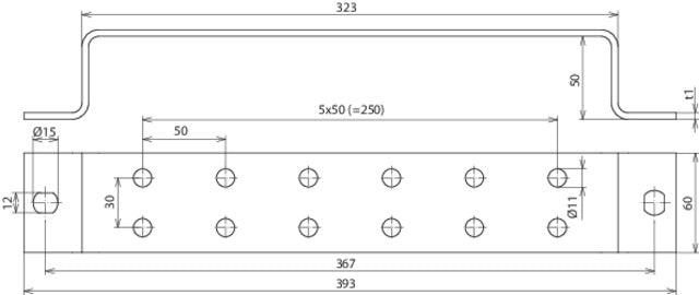 Dehn Earthing Busbar With 2x6 Terminals For Equipotential Bonding - 472021