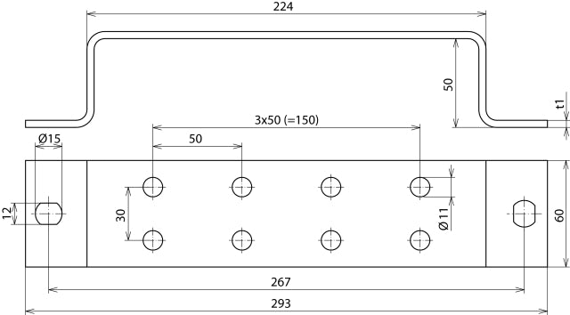 Dehn Stainless Steel Earthing Busbar With 2x4 Terminals - 472129