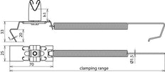 Dehn Spanngrip Support de conducteur de toit léger H 32mm Rd 8mm V2A - 206449