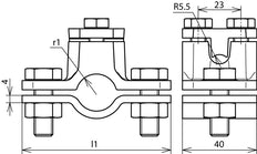 Dehn Earthing Pipe Clamp D 21mm With Connection Clamp Rd 4-10mm - 407012