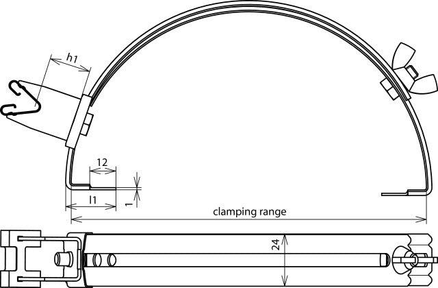 Dehn Support de conducteur de toit Dehngrip StSt H32mm Pour Rd 8mm - 206819
