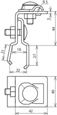 Support de conducteur de toit en aluminium Dehn pour toits en tôle Rd 6-10mm - 223070
