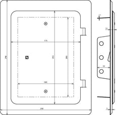 Dehn Stainless Steel Inspection Door With Square Spanner 290x230mm - 476020