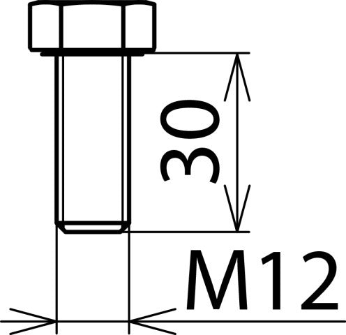 Boulon hexagonal Dehn DIN 933 M12x30mm Acier inoxydable - 561930 [2 pièces]