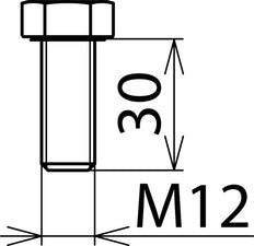 Boulon hexagonal Dehn DIN 933 M12x30mm Acier inoxydable - 561930 [2 pièces]