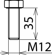Vis hexagonale DIN 933 M12x35mm Acier inoxydable Dehn - 561935 [2 pièces]