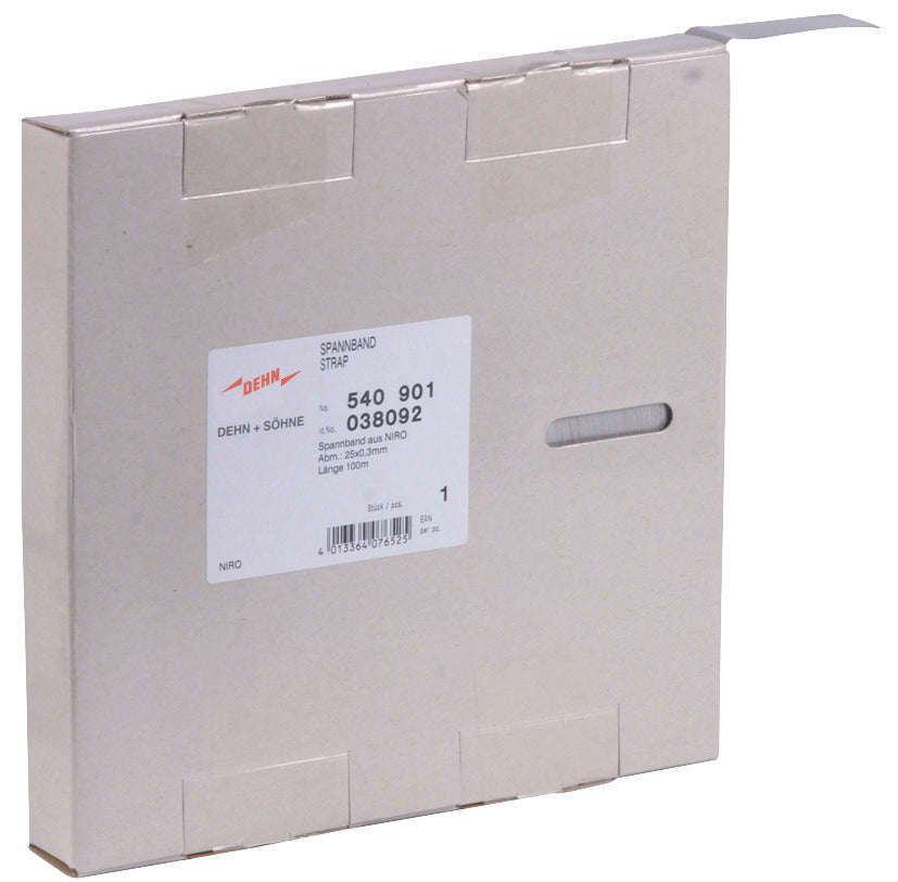 Courroie de tension Dehn en acier inoxydable 25x0,3mm Longueur 100m V2A - 540901