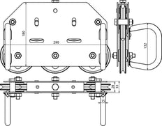 Redresseur de fil Dehn St/Gal Zn Pour Rd 7-10mm Avec 5 Poulies de guidage - 597004