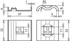 Dehn Contact Plate Double Cleat With Square Hole Accessory - 540261 [100 Pieces]