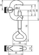 Pince d'essai MCI Tzn de Dehn avec plage de serrage de 2 à 21 mm - 588000