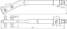 Outil de redressement Dehn bruni pour tige de 8-10mm avec clé à ergots - 595000