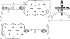 Dehn Redresseur de fil St Gal Zn Pour Rd 7-10mm Avec 10 Poulies de guidage - 597005