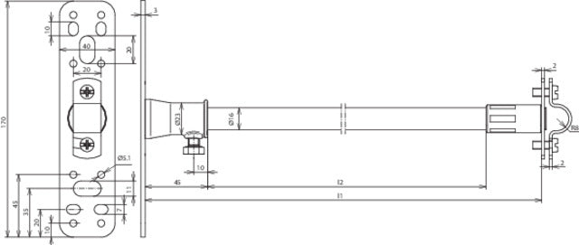 DEHN DIDH 16 530 BP V2A GFK Spacer With Fixing Plate - 106115