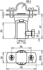 Support de canne à pêche en acier inoxydable avec douille de fixation Accessoire - 106129