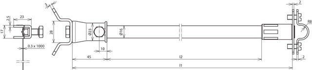 DEHN DIDH 16 690 SB50.300 V2A Accessoires de montage - 106246