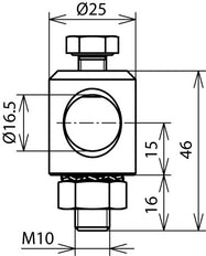 Dehn Boulon de serrage D 16mm Al avec vis, écrou et rondelle de blocage - 106301