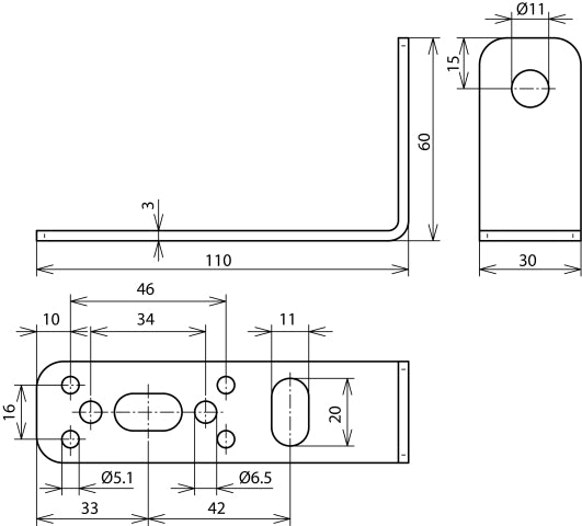 Dehn Mounting Bracket 90 Degree StSt 110x60x30mm For Dehniso - 106310