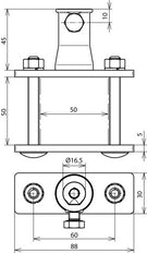 Dehn Railing Clamp For Dehniso Combi With 16mm Bush - 106312