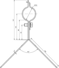 Dehn Stainless Steel Fixing Bracket With Cleat For 50mm Pipes - 105341