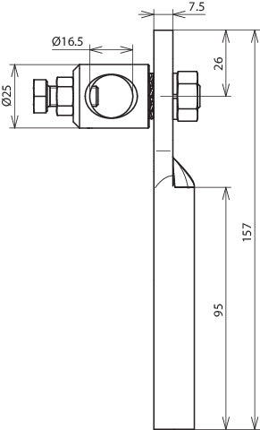 Dehn Adapter For Vertical Positioning Of Rods D 16mm St/Tzn - 106008
